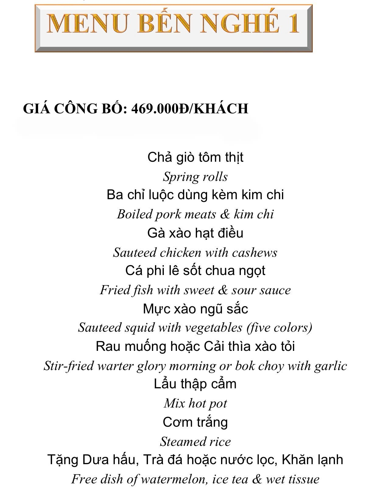 BEN NGHE MENU 1