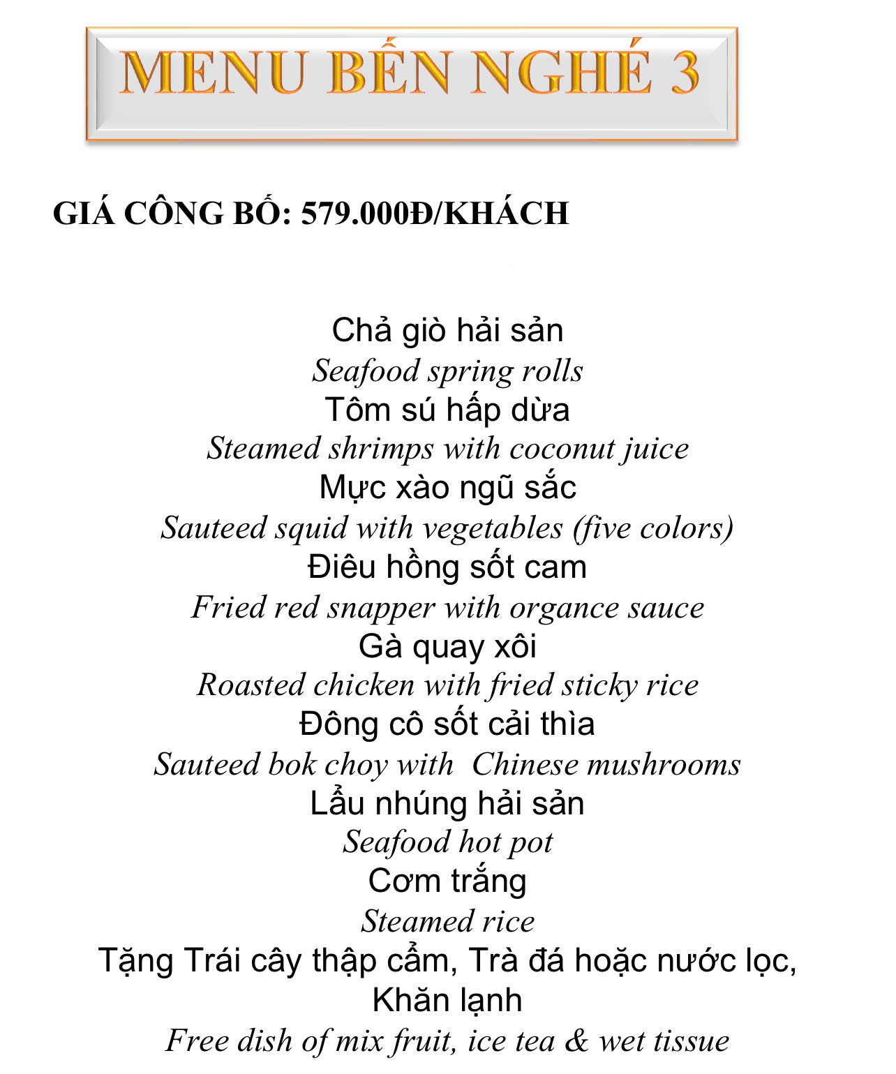 BEN NGHE MENU 3