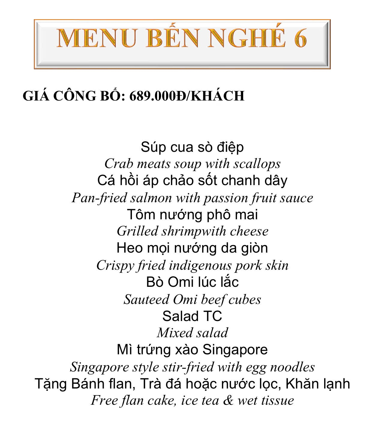 BEN NGHE MENU 6